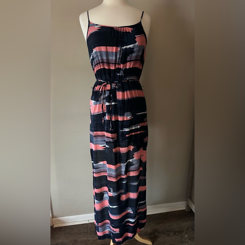 Splendid Navy and Pink Maxi Dress